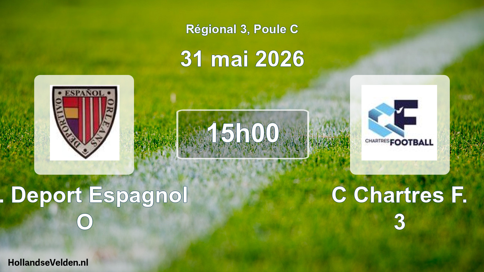 Geplande wedstrijd: C. Deport Espagnol O - C Chartres F. 3 (31 mai 2026)