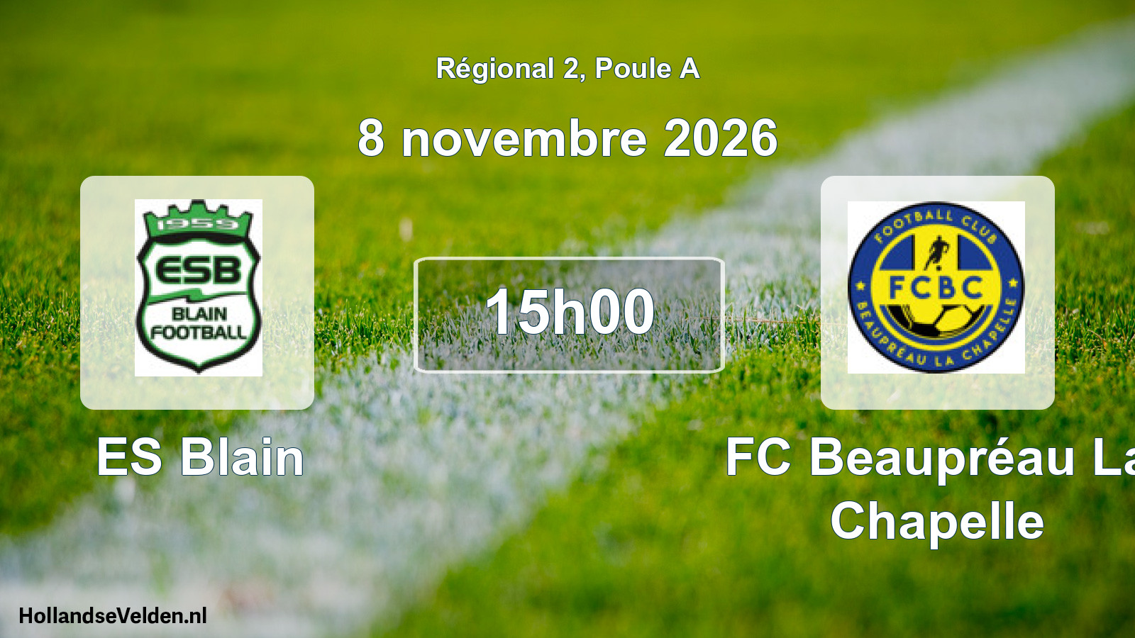 Scheduled Match: ES Blain - FC Beaupréau La Chapelle (8 November 2026)