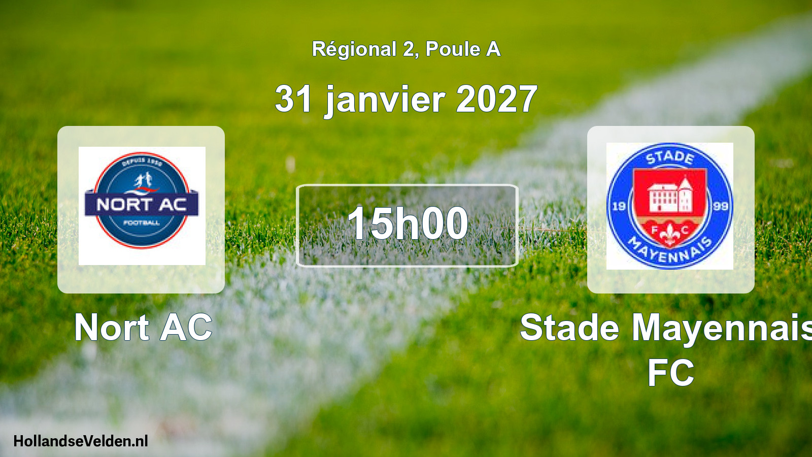 Match programmé: Nort AC - Stade Mayennais FC (31 janvier 2027)