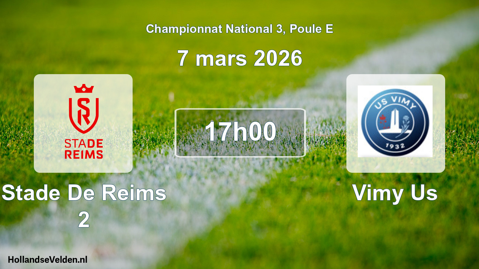 Geplande wedstrijd: Stade De Reims 2 - Vimy Us (7 maart 2026)