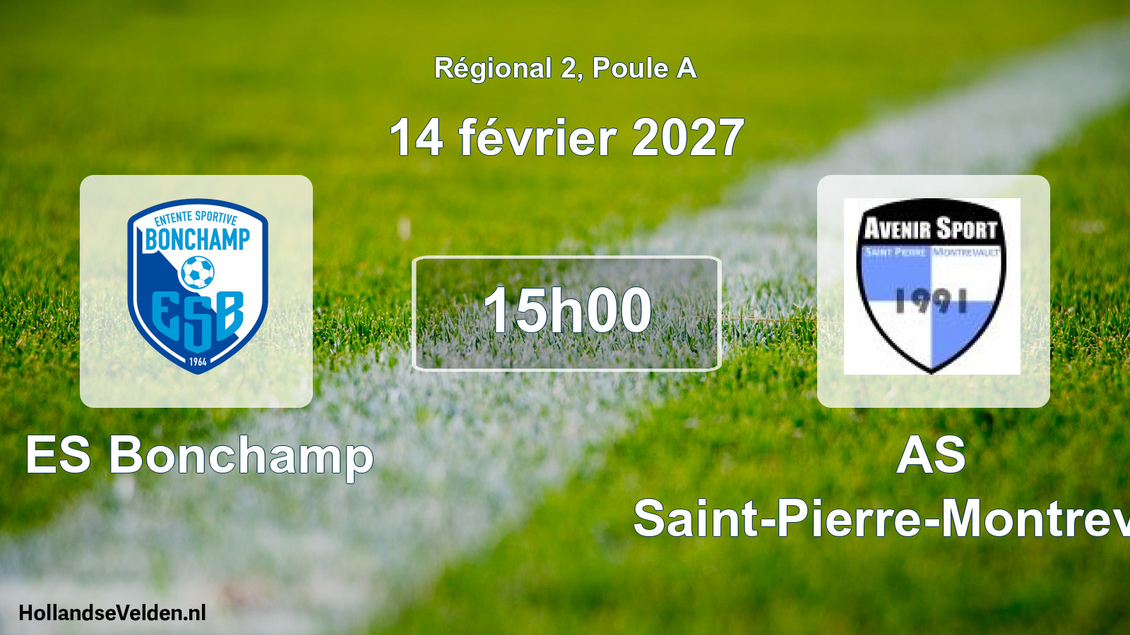 Match programmé: ES Bonchamp - AS Saint-Pierre-Montrevault (14 février 2027)