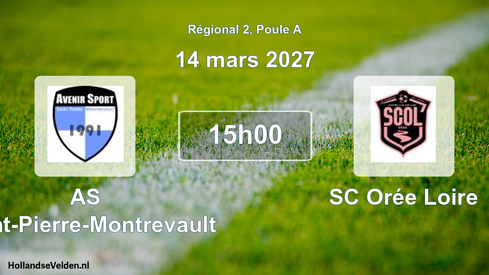 Match programmé: AS Saint-Pierre-Montrevault - SC Orée Loire (14 mars 2027)