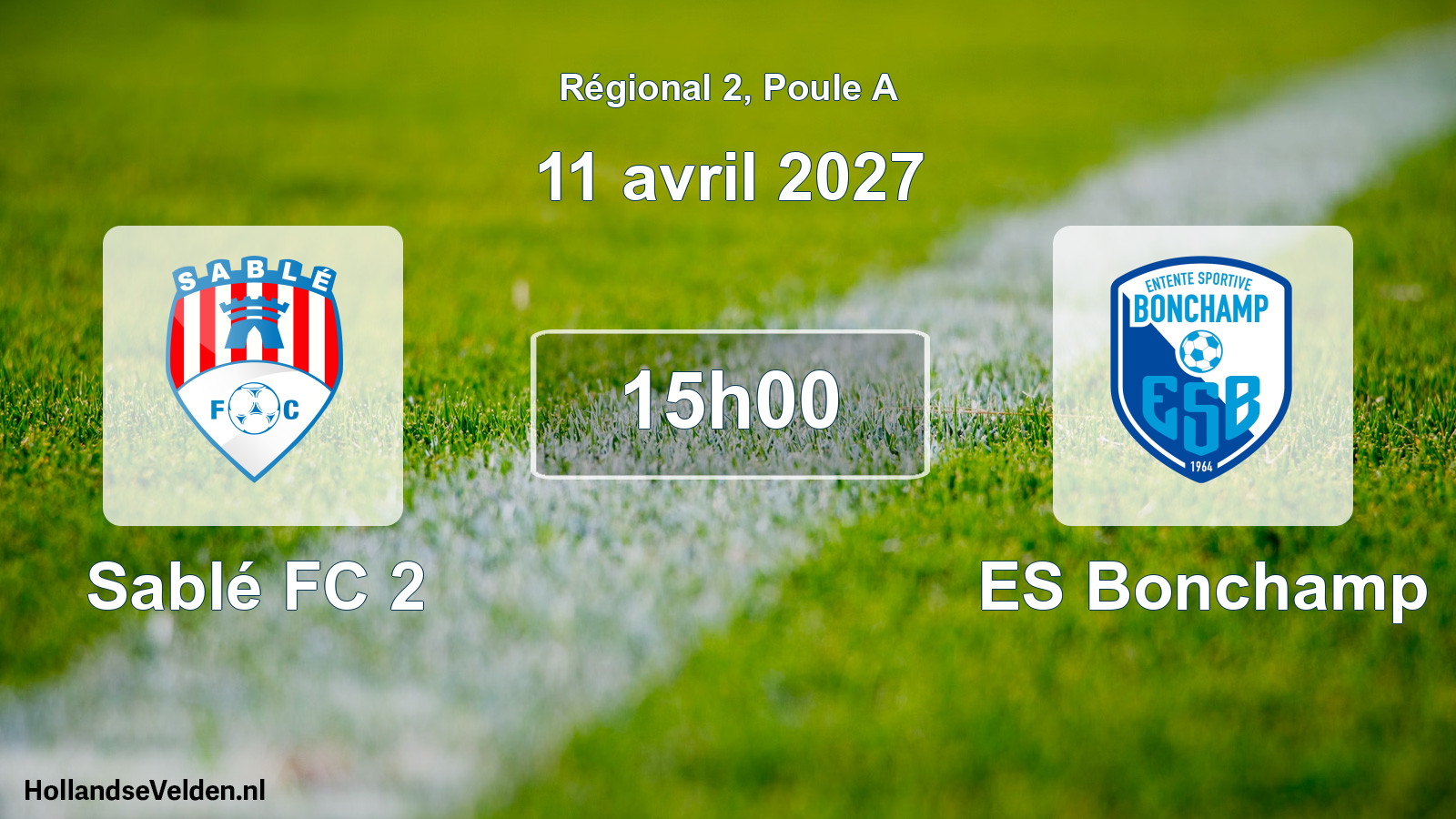 Match programmé: Sablé FC 2 - ES Bonchamp (11 avril 2027)