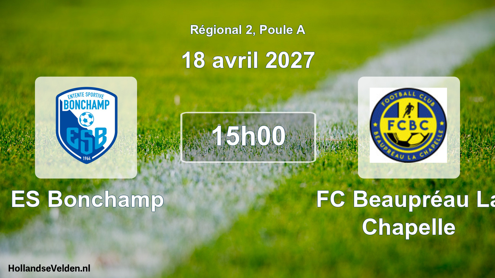 Match programmé: ES Bonchamp - FC Beaupréau La Chapelle (18 avril 2027)