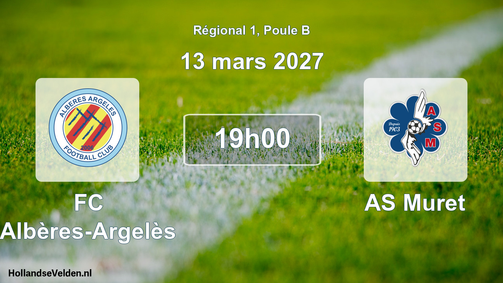Match programmé: FC Albères-Argelès - AS Muret (13 mars 2027)