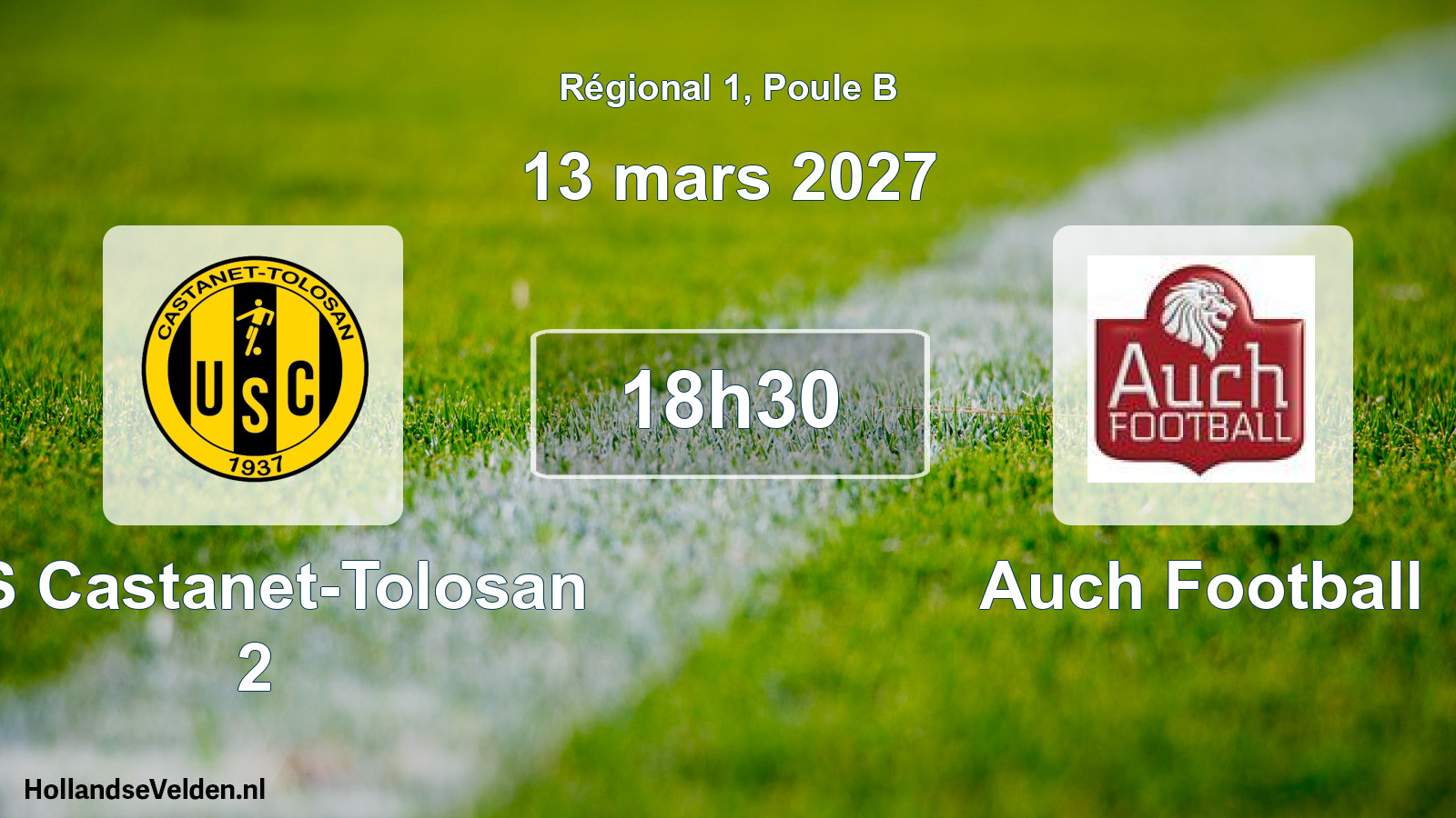 Match programmé: US Castanet-Tolosan 2 - Auch Football (13 mars 2027)
