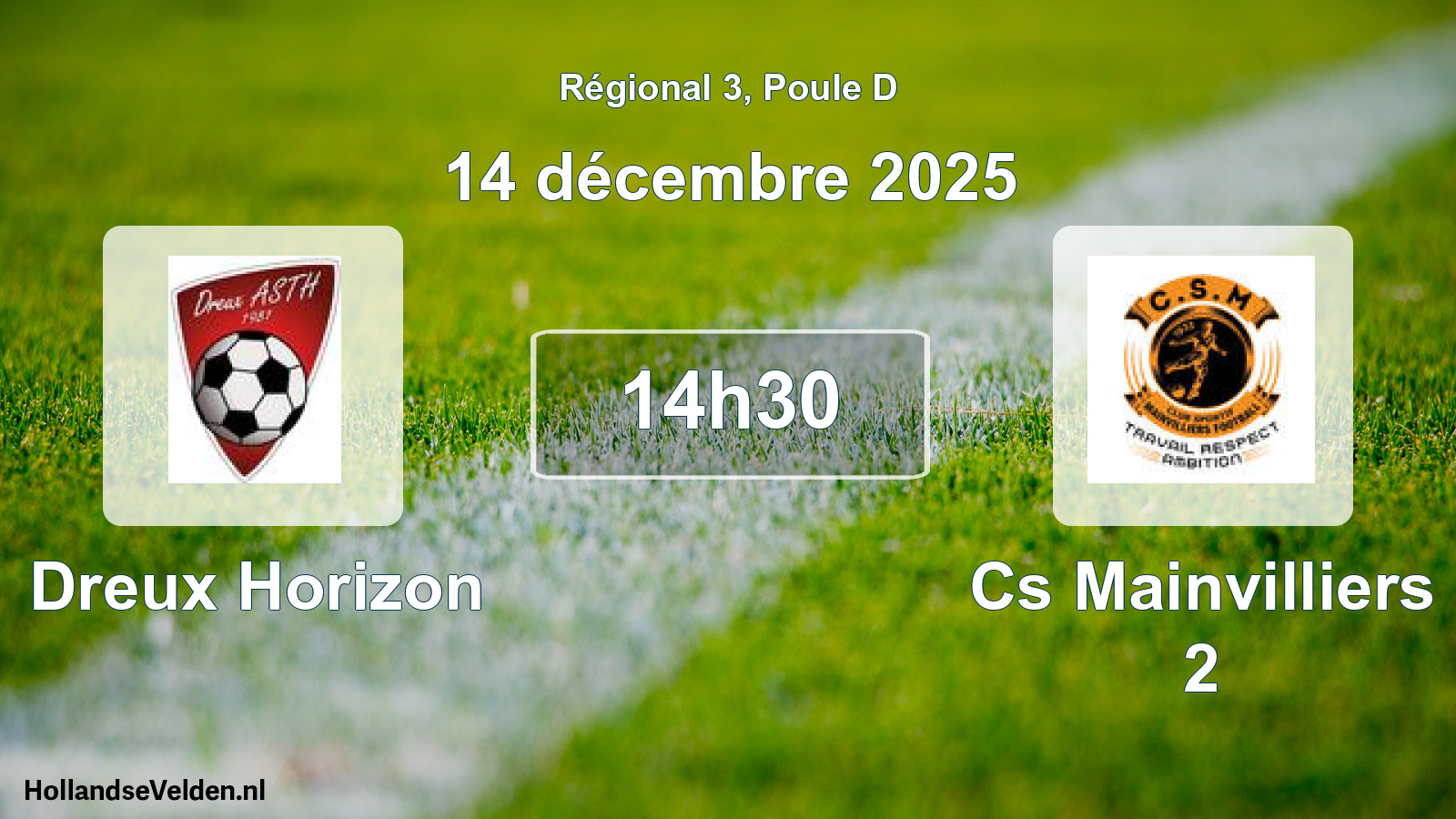 Geplande wedstrijd: Dreux Horizon - Cs Mainvilliers 2 (14 décembre 2025)