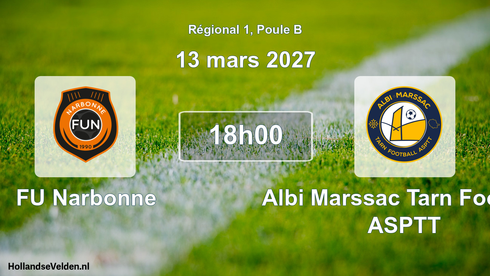 Geplande wedstrijd: FU Narbonne - Albi Marssac Tarn Football ASPTT (13 maart 2027)