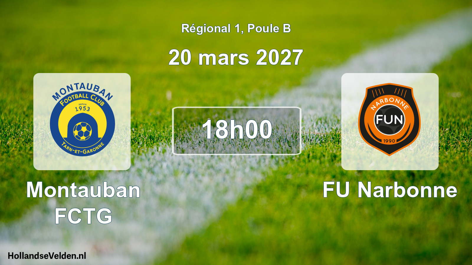 Match programmé: Montauban FCTG - FU Narbonne (20 mars 2027)