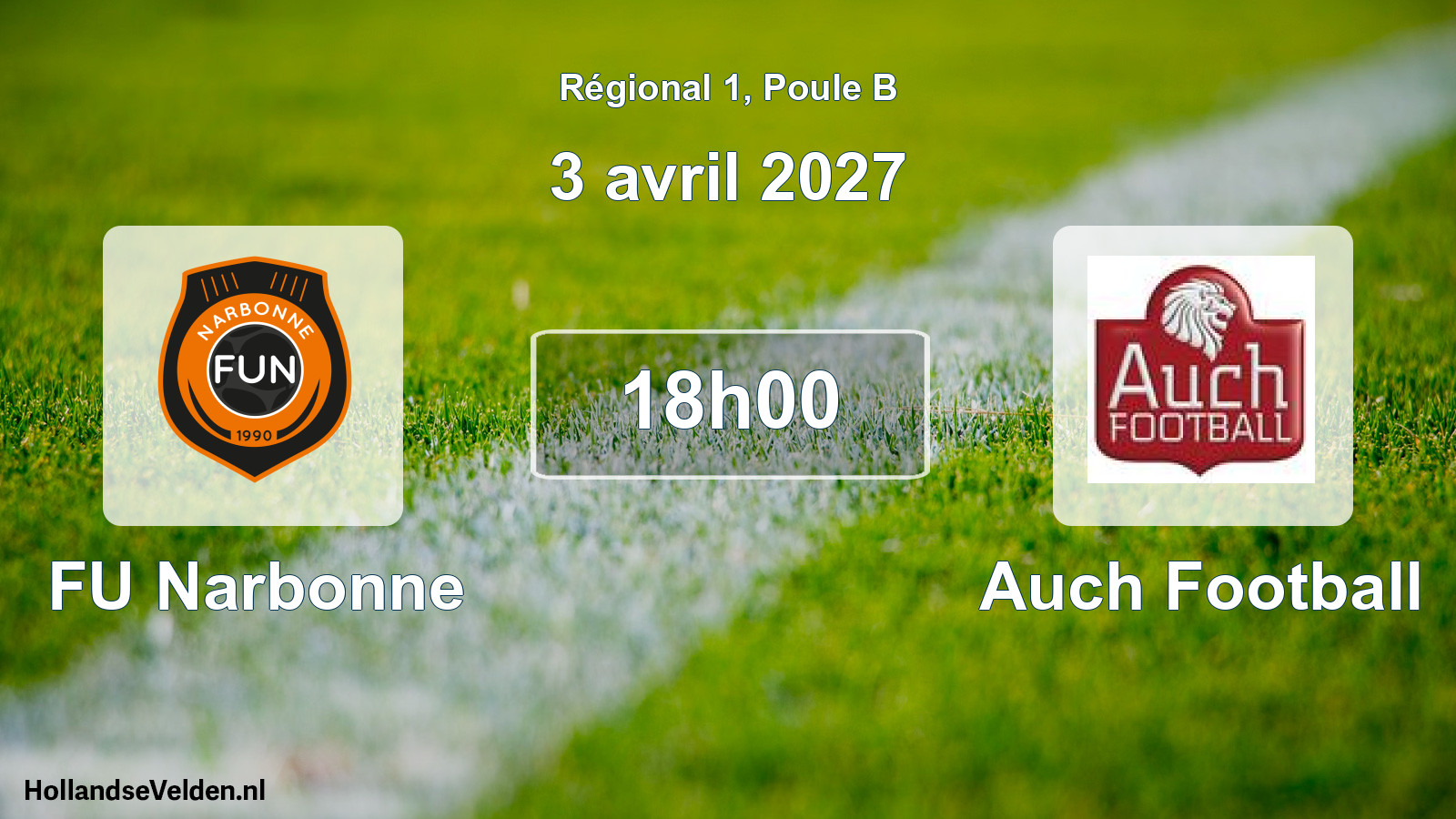 Match programmé: FU Narbonne - Auch Football (3 avril 2027)