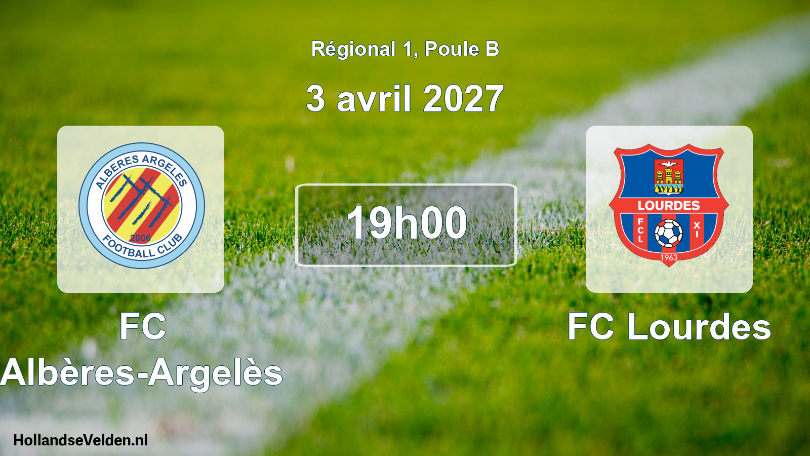 Match programmé: FC Albères-Argelès - FC Lourdes (3 avril 2027)