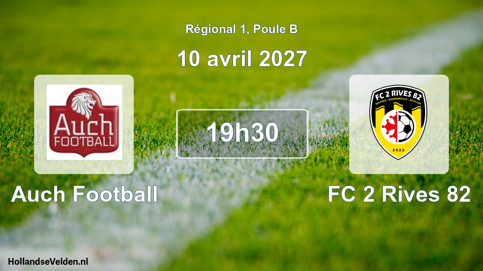 Match programmé: Auch Football - FC 2 Rives 82 (10 avril 2027)