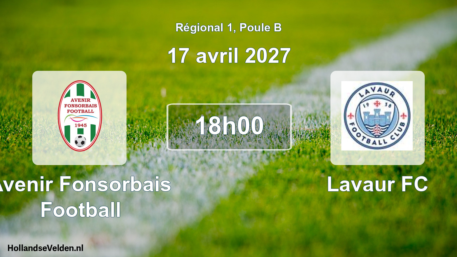 Match programmé: Avenir Fonsorbais Football - Lavaur FC (17 avril 2027)