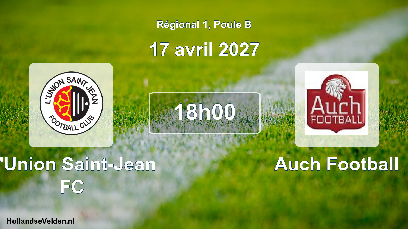 Match programmé: L'Union Saint-Jean FC - Auch Football (17 avril 2027)