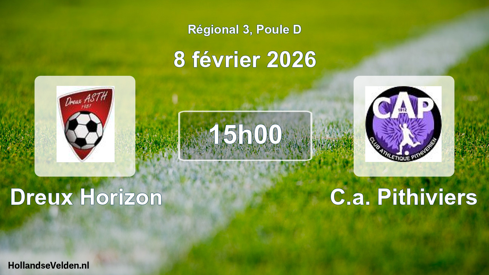 Geplande wedstrijd: Dreux Horizon - C.a. Pithiviers (8 février 2026)