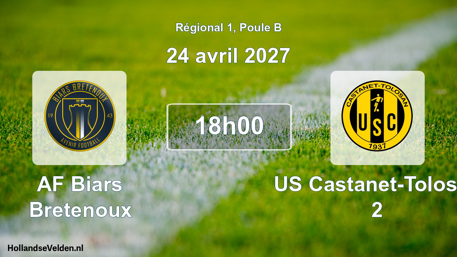 Match programmé: AF Biars Bretenoux - US Castanet-Tolosan 2 (24 avril 2027)