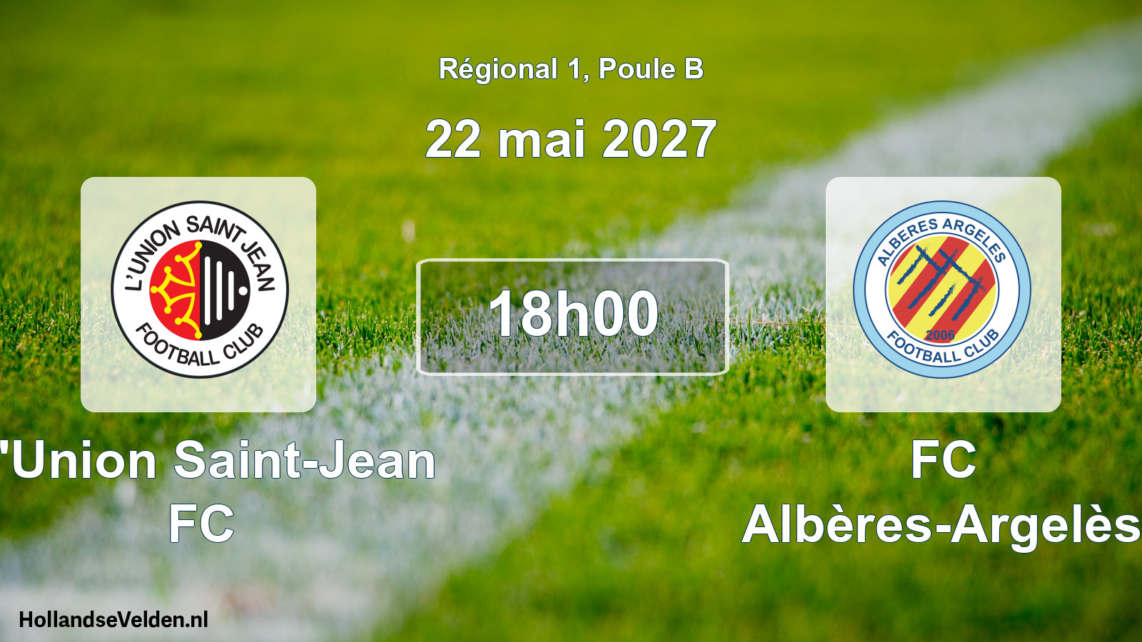 Match programmé: L'Union Saint-Jean FC - FC Albères-Argelès (22 mai 2027)