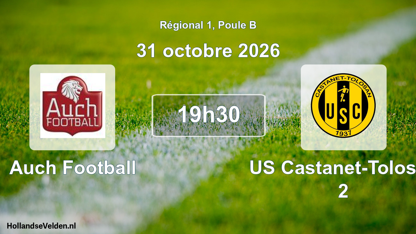 Match programmé: Auch Football - US Castanet-Tolosan 2 (31 octobre 2026)