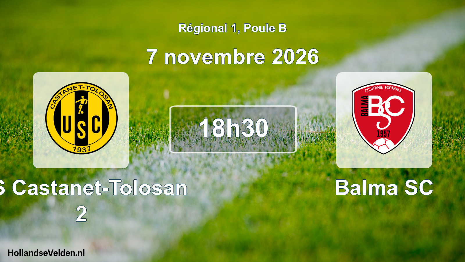 Match programmé: US Castanet-Tolosan 2 - Balma SC (7 novembre 2026)