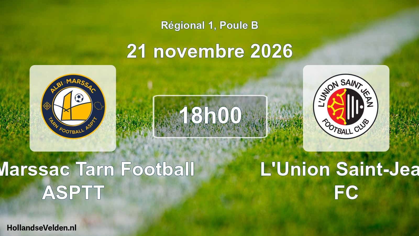Match programmé: Albi Marssac Tarn Football ASPTT - L'Union Saint-Jean FC (21 novembre 2026)