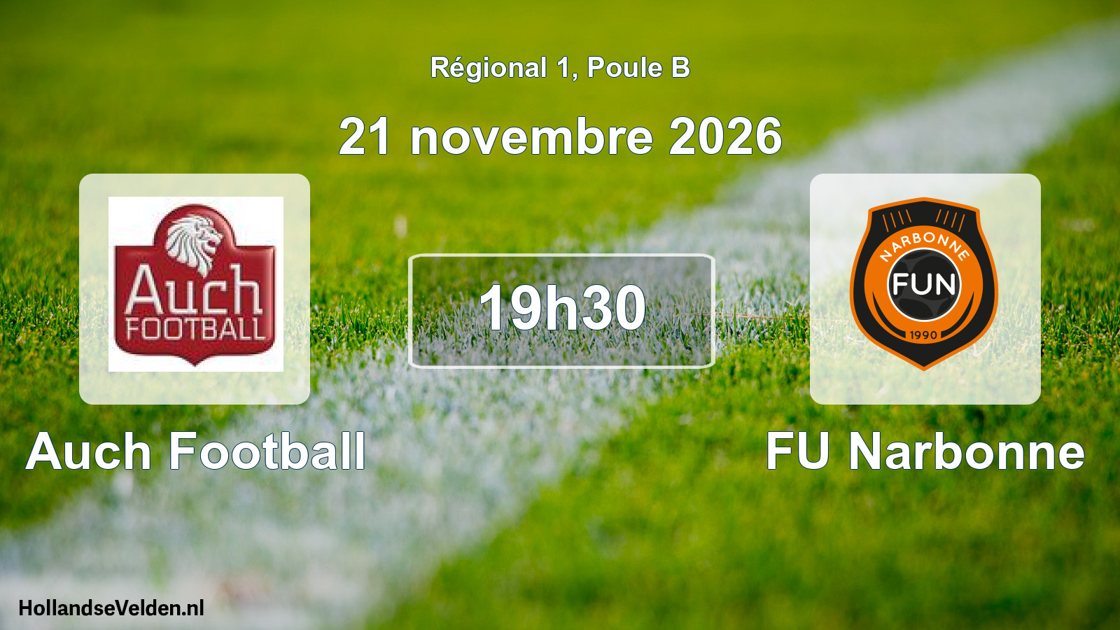 Match programmé: Auch Football - FU Narbonne (21 novembre 2026)