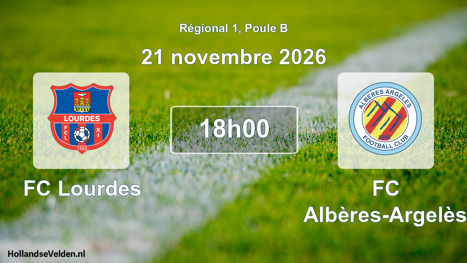 Match programmé: FC Lourdes - FC Albères-Argelès (21 novembre 2026)