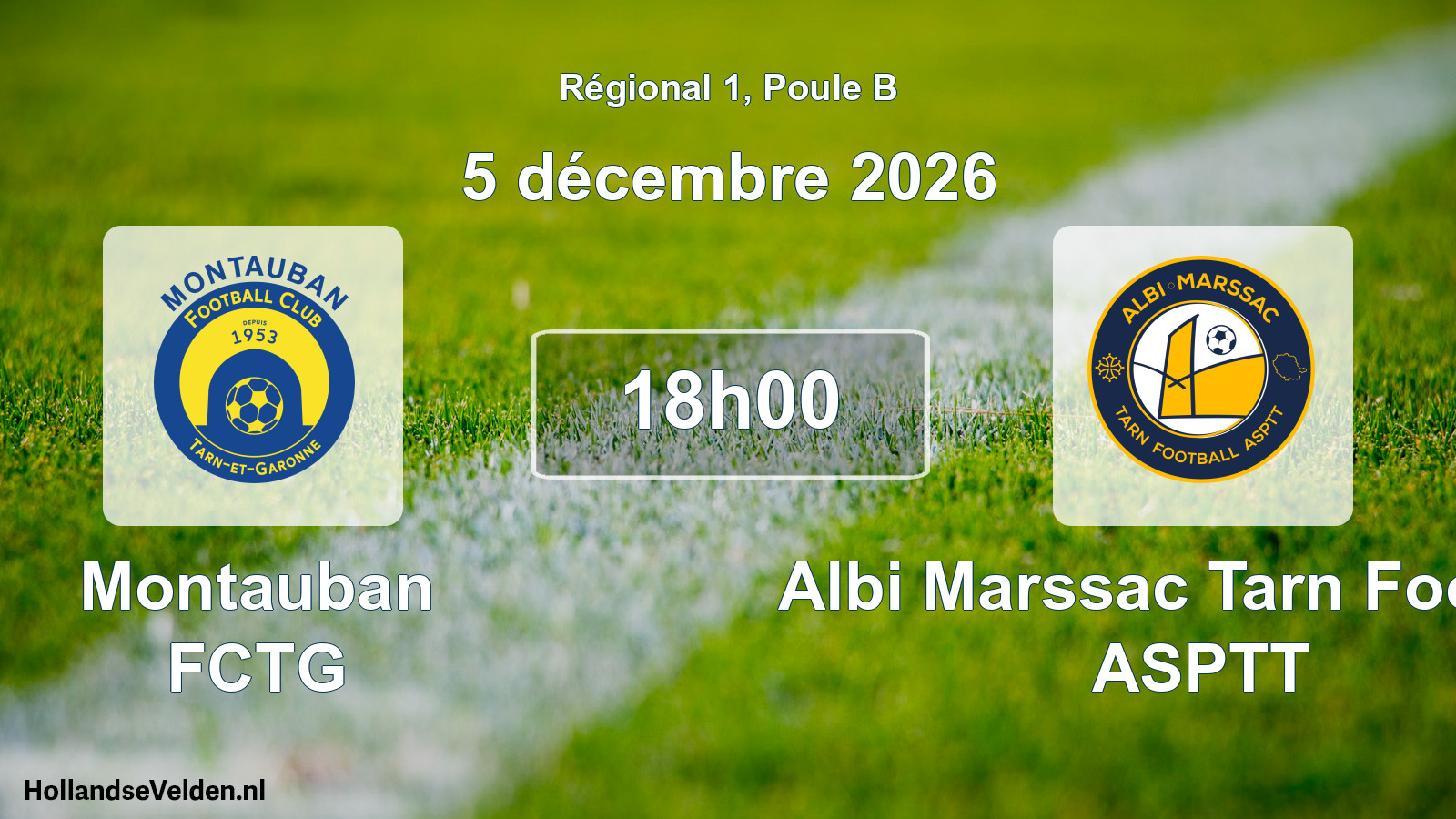 Match programmé: Montauban FCTG - Albi Marssac Tarn Football ASPTT (5 décembre 2026)