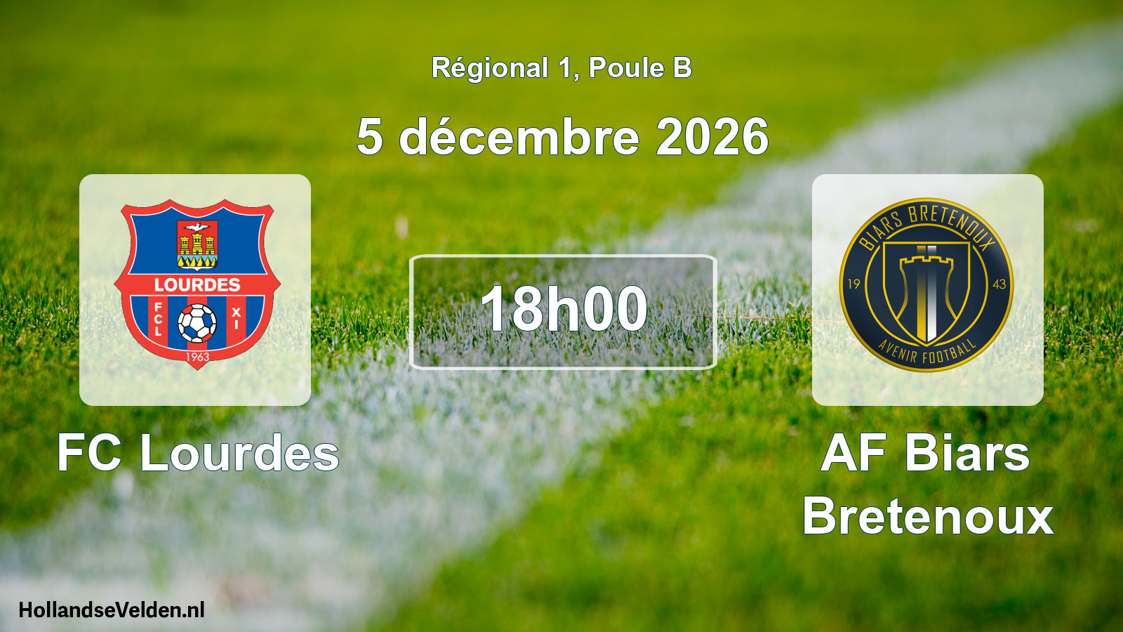 Match programmé: FC Lourdes - AF Biars Bretenoux (5 décembre 2026)