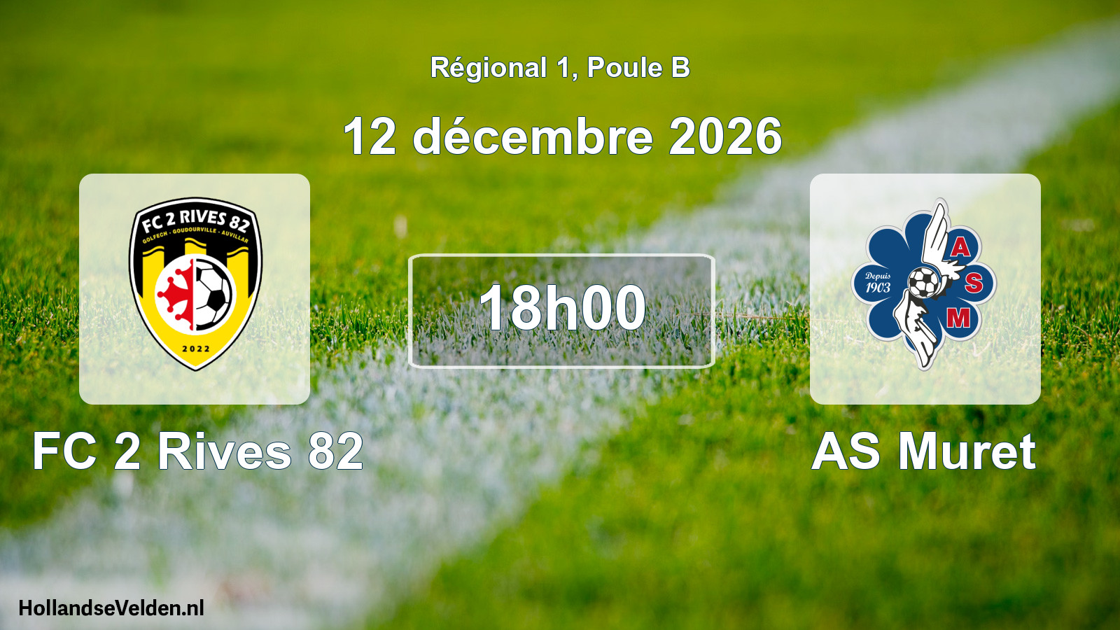 Match programmé: FC 2 Rives 82 - AS Muret (12 décembre 2026)