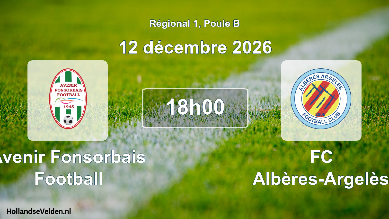 Match programmé: Avenir Fonsorbais Football - FC Albères-Argelès (12 décembre 2026)