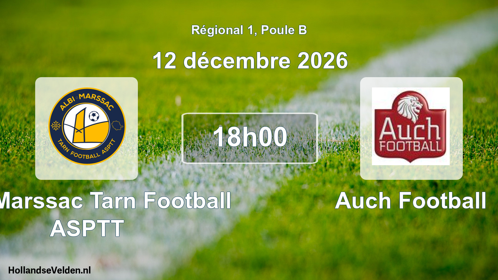 Match programmé: Albi Marssac Tarn Football ASPTT - Auch Football (12 décembre 2026)