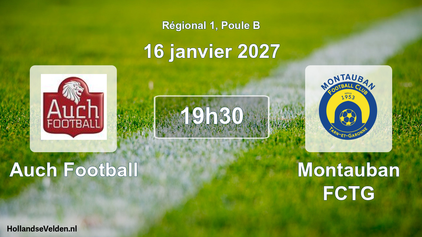 Match programmé: Auch Football - Montauban FCTG (16 janvier 2027)