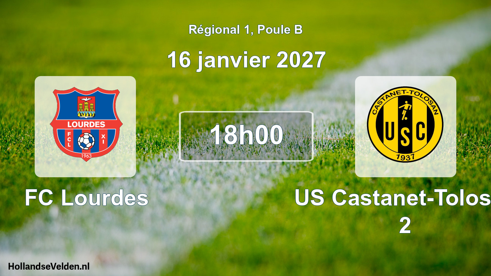 Match programmé: FC Lourdes - US Castanet-Tolosan 2 (16 janvier 2027)