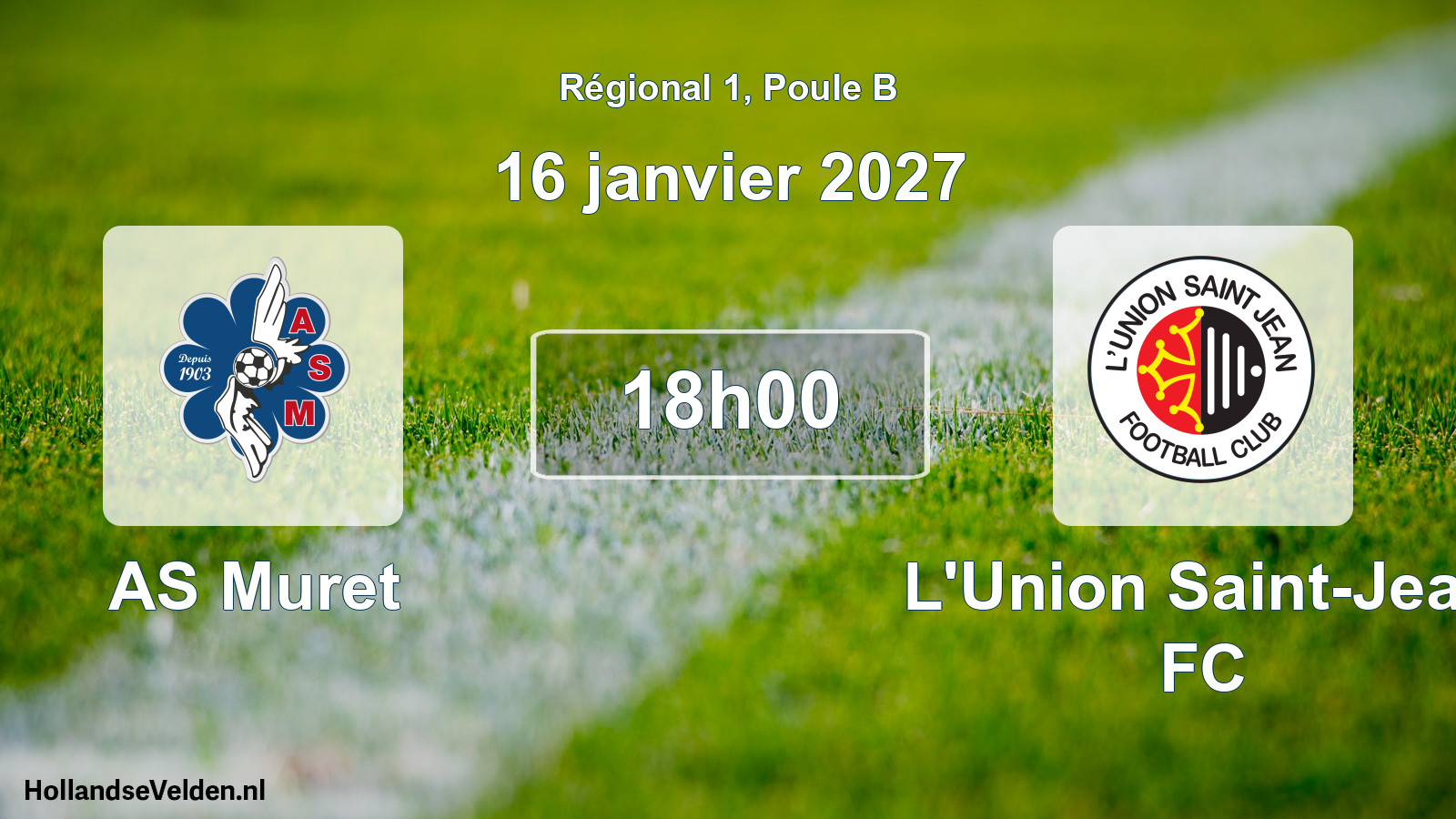 Match programmé: AS Muret - L'Union Saint-Jean FC (16 janvier 2027)