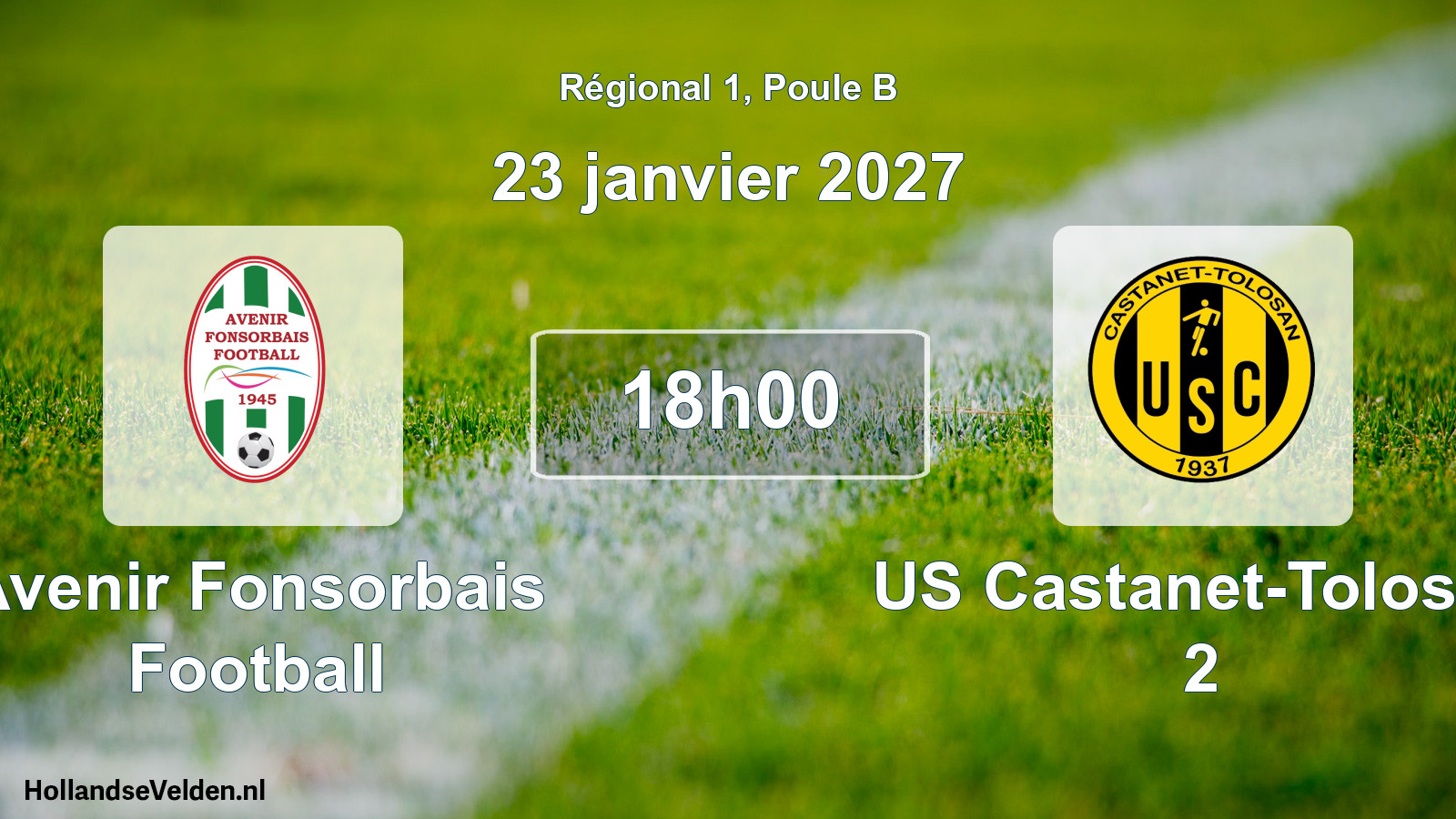 Match programmé: Avenir Fonsorbais Football - US Castanet-Tolosan 2 (23 janvier 2027)