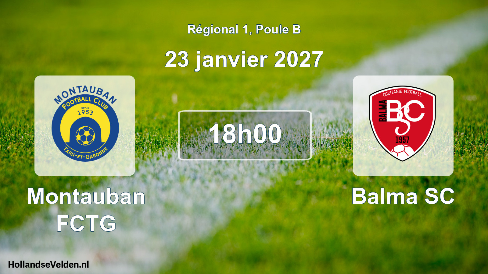 Match programmé: Montauban FCTG - Balma SC (23 janvier 2027)