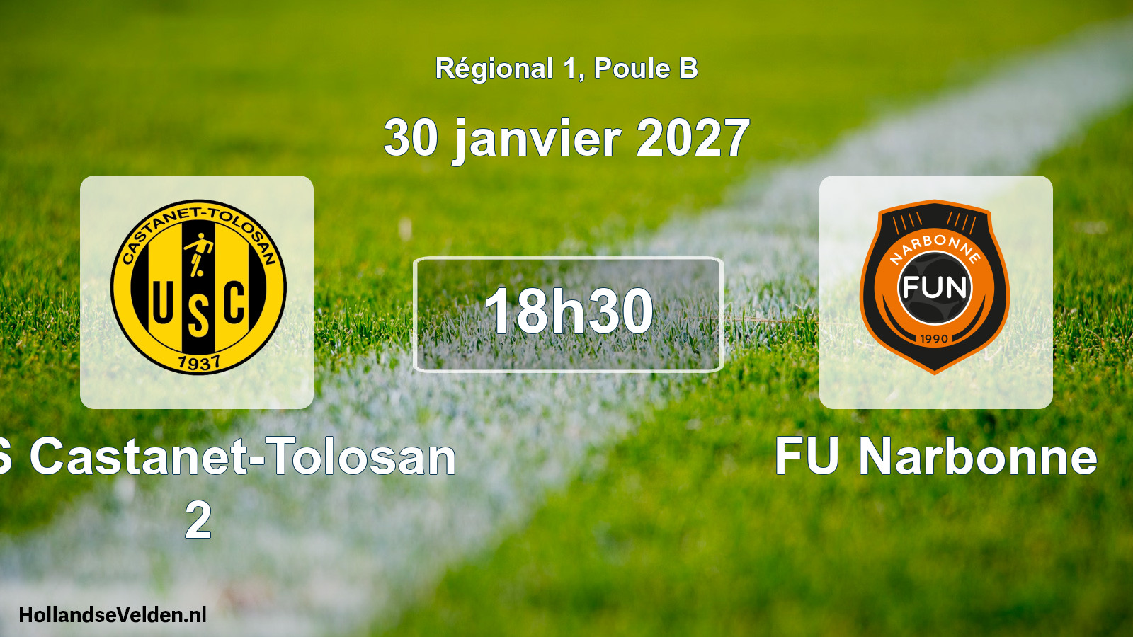 Match programmé: US Castanet-Tolosan 2 - FU Narbonne (30 janvier 2027)