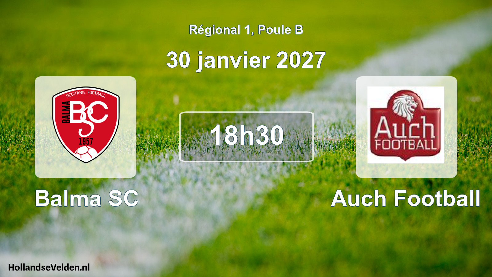 Match programmé: Balma SC - Auch Football (30 janvier 2027)