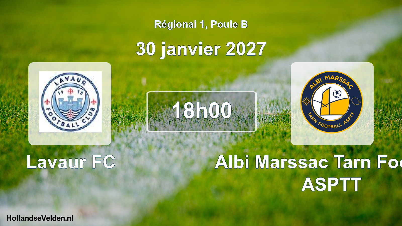 Match programmé: Lavaur FC - Albi Marssac Tarn Football ASPTT (30 janvier 2027)