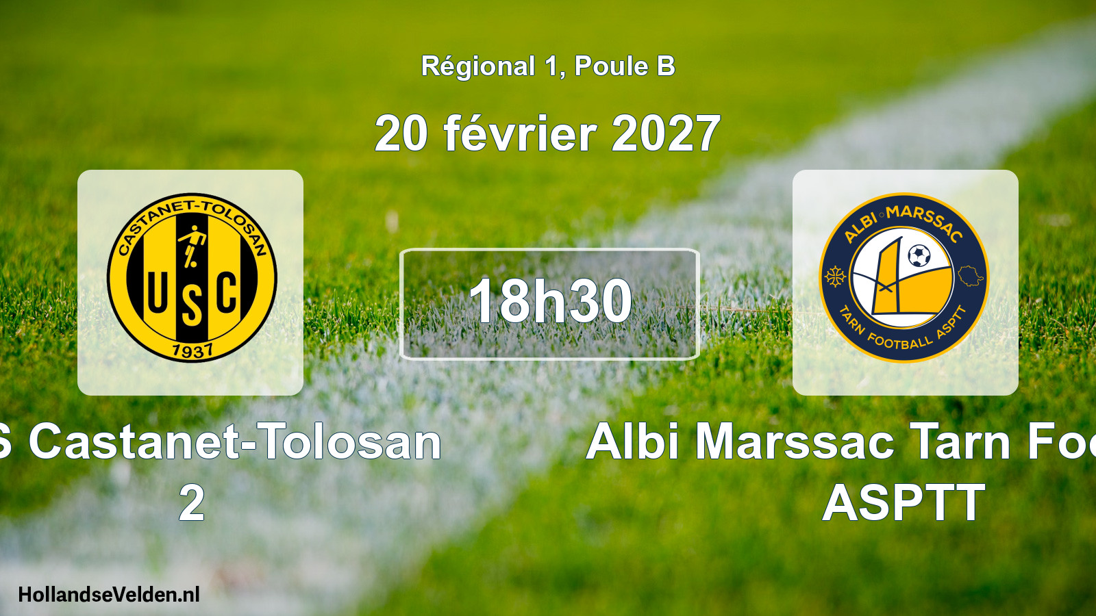 Match programmé: US Castanet-Tolosan 2 - Albi Marssac Tarn Football ASPTT (20 février 2027)