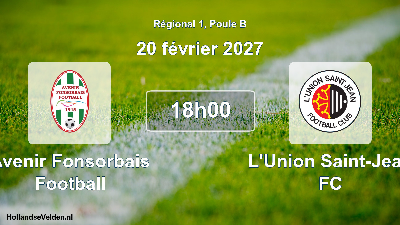 Match programmé: Avenir Fonsorbais Football - L'Union Saint-Jean FC (20 février 2027)