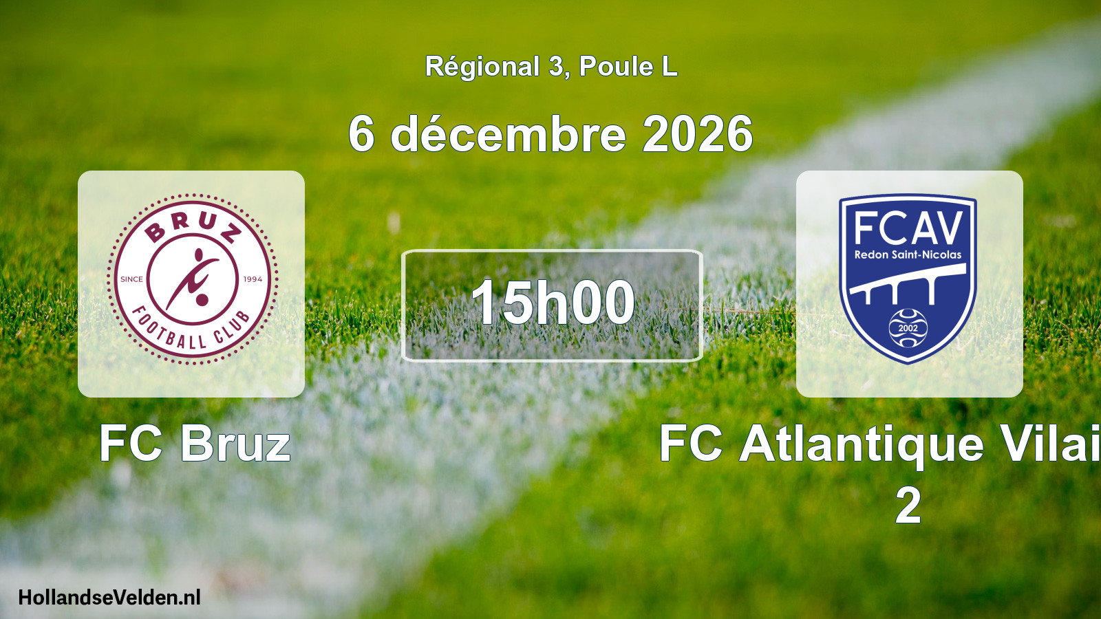 Scheduled Match: FC Bruz - FC Atlantique Vilaine 2 (6 December 2026)