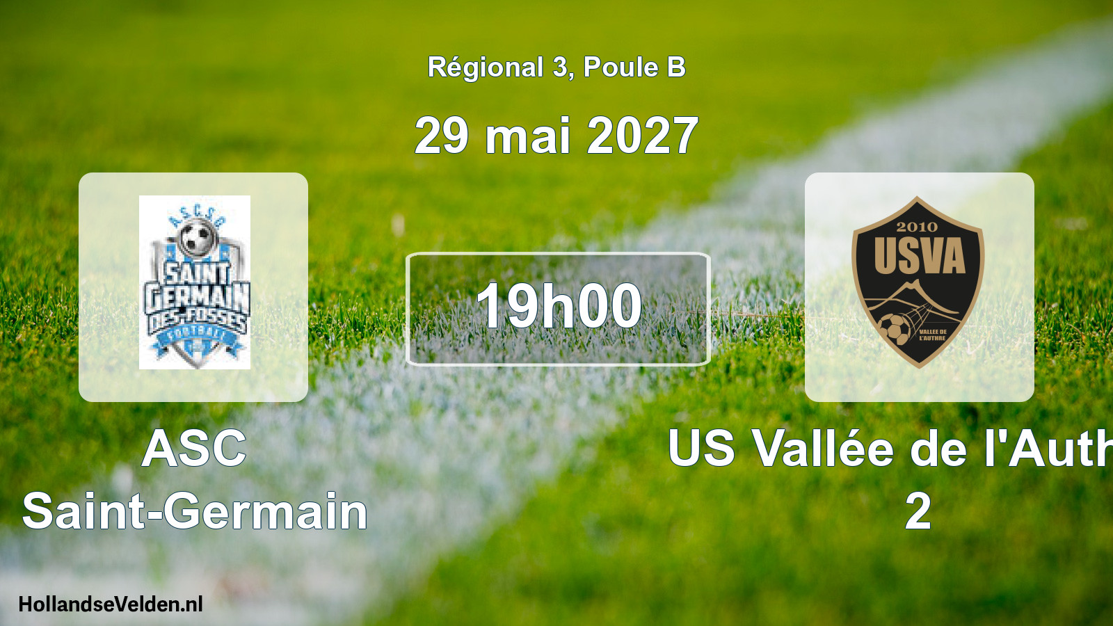 Match programmé: ASC Saint-Germain - US Vallée de l'Authre 2 (29 mai 2027)