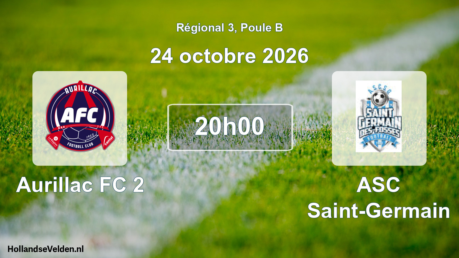 Match programmé: Aurillac FC 2 - ASC Saint-Germain (24 octobre 2026)