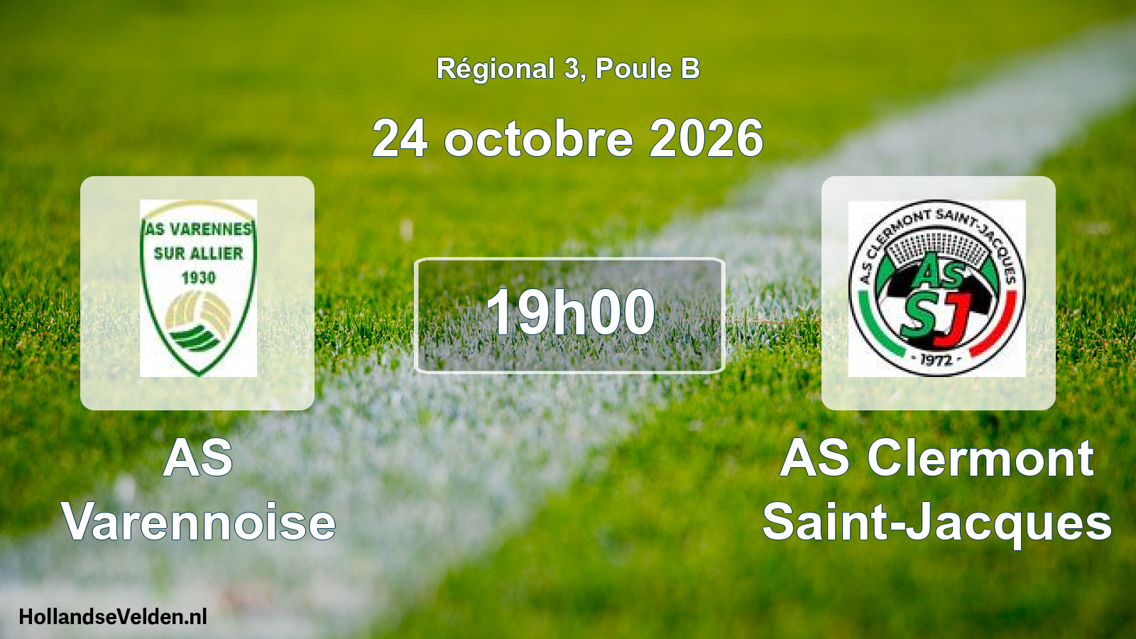 Scheduled Match: AS Varennoise - AS Clermont Saint-Jacques (24 October 2026)