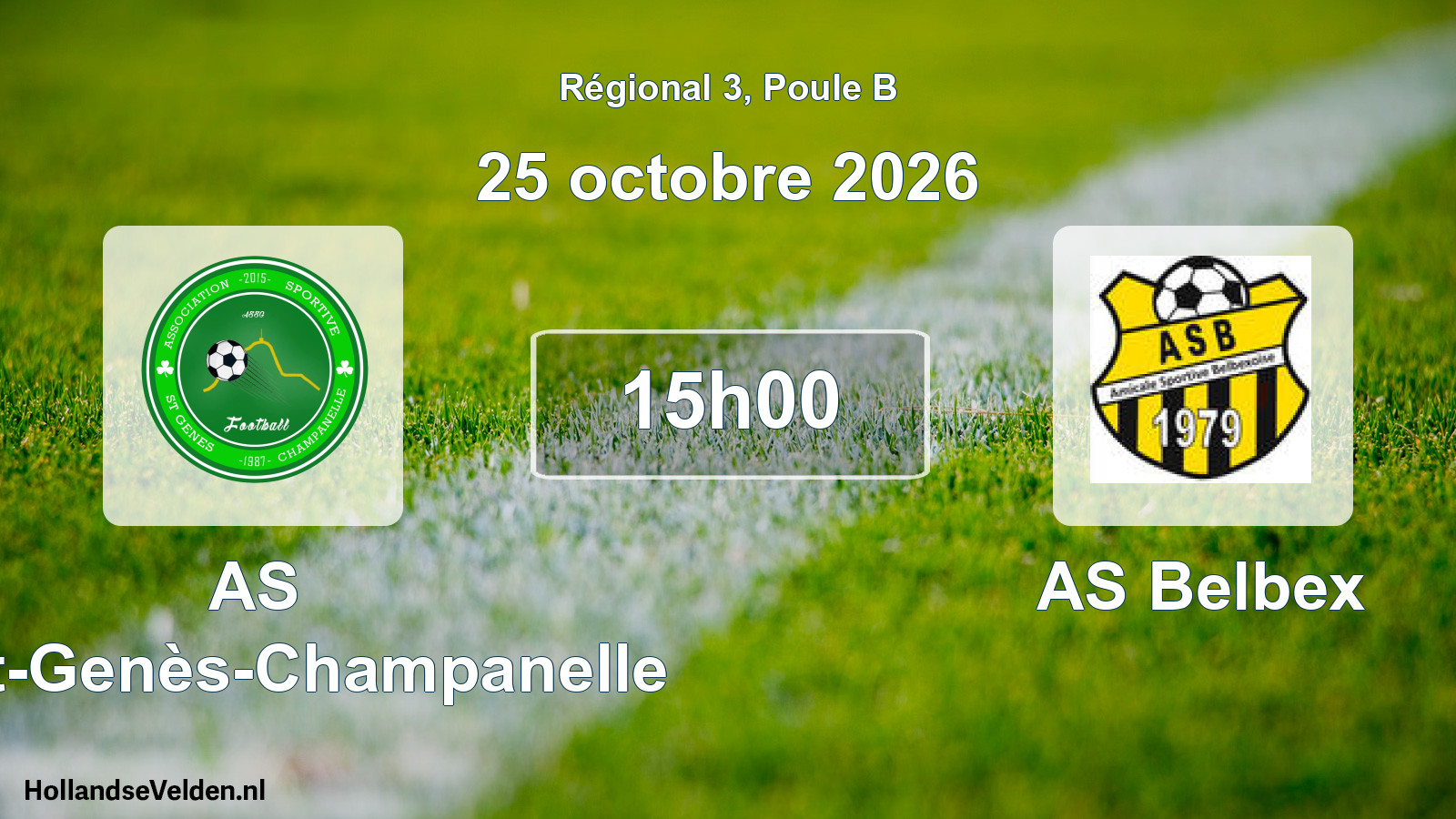 Scheduled Match: AS Saint-Genès-Champanelle - AS Belbex (25 October 2026)