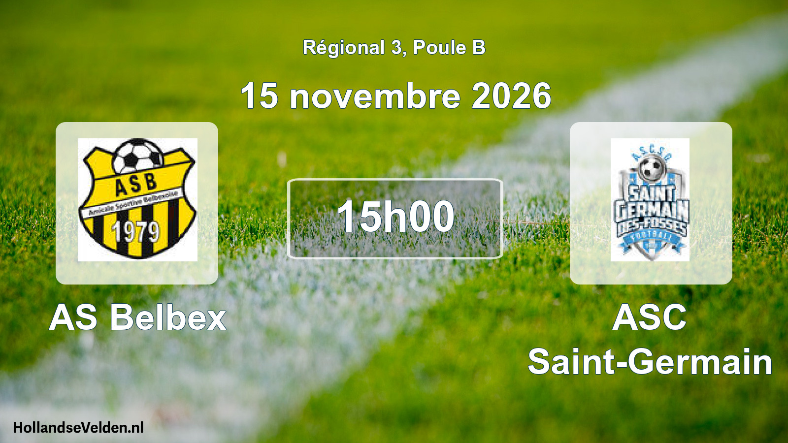 Scheduled Match: AS Belbex - ASC Saint-Germain (15 November 2026)