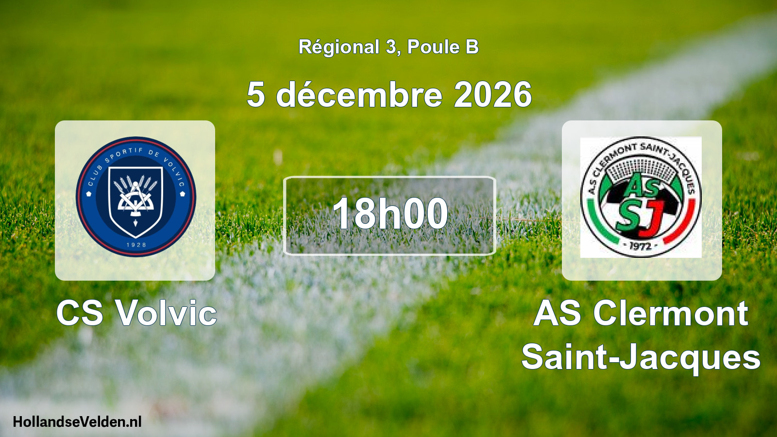 Match programmé: CS Volvic - AS Clermont Saint-Jacques (5 décembre 2026)