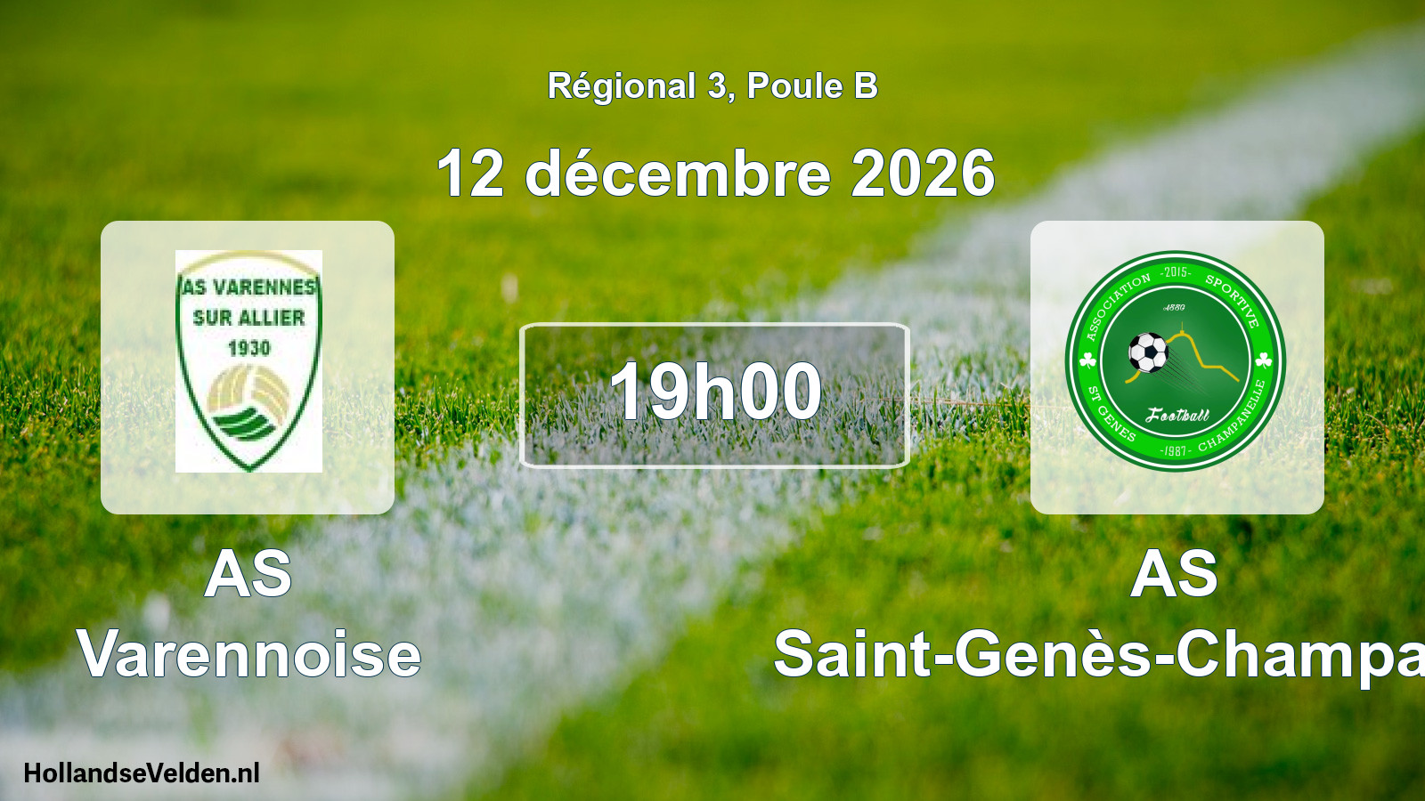Match programmé: AS Varennoise - AS Saint-Genès-Champanelle (12 décembre 2026)