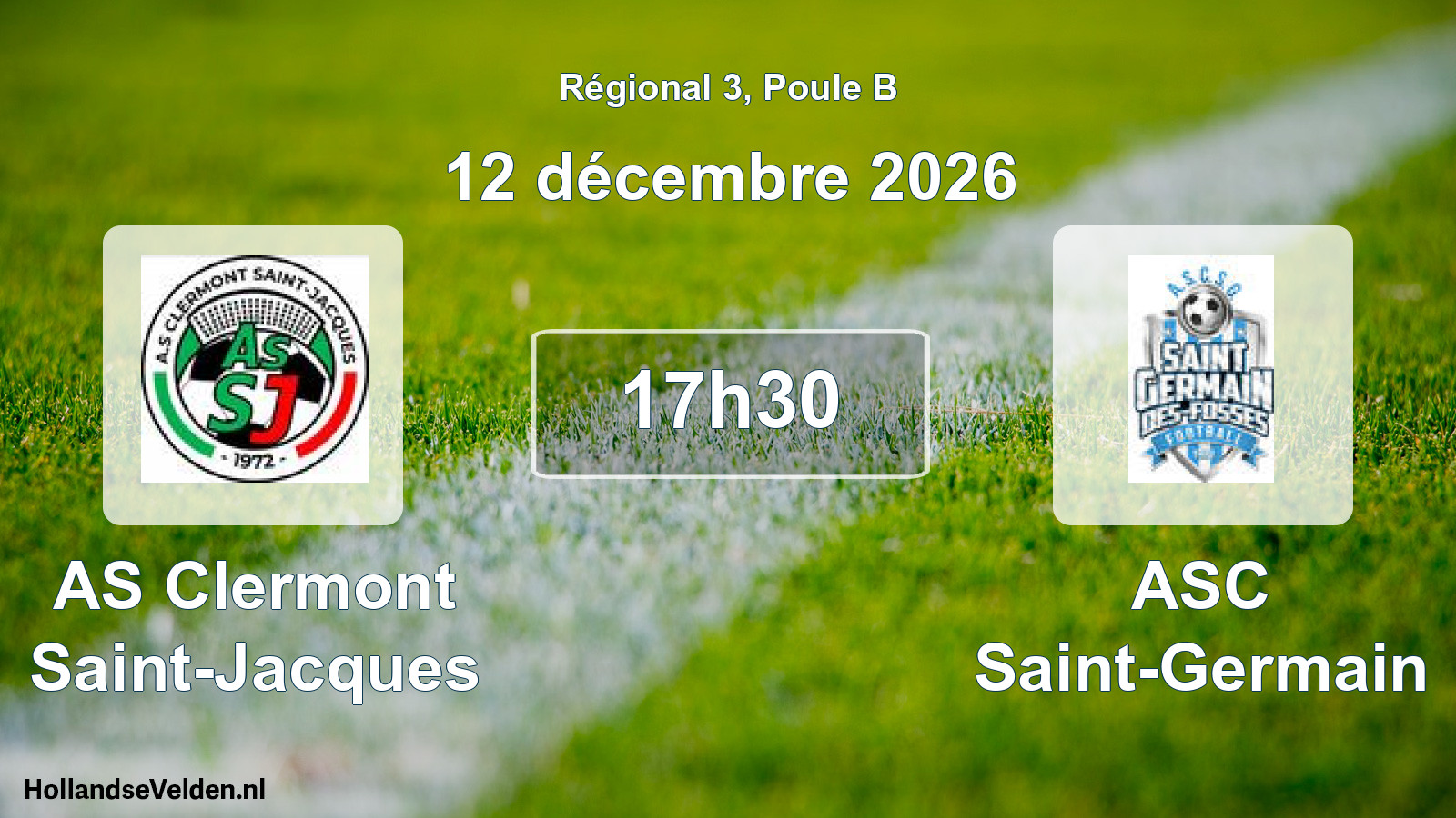 Match programmé: AS Clermont Saint-Jacques - ASC Saint-Germain (12 décembre 2026)